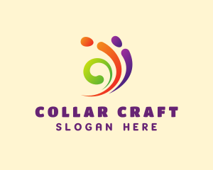 Colorful Swirl Paint logo design