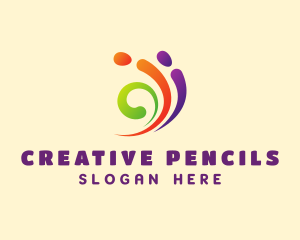 Colorful Swirl Paint logo design