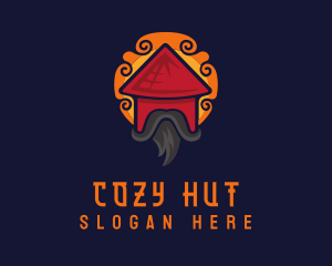 Hut - Asian Hut Restaurant logo design