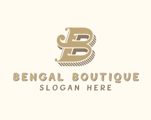 Vintage Feminine Boutique Letter B logo design