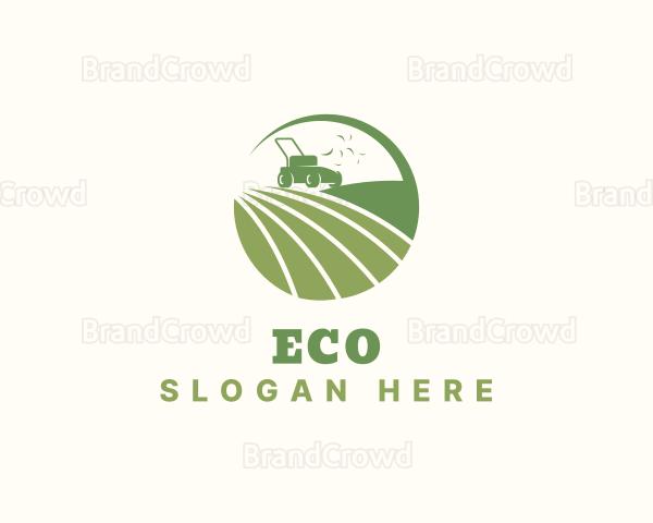 Farm Grass Lawn Mower Logo