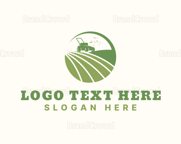 Farm Grass Lawn Mower Logo