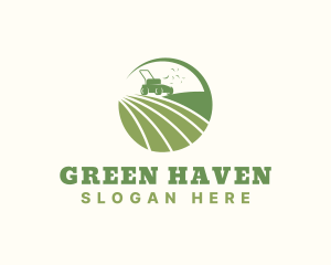 Farm Grass Lawn Mower logo design