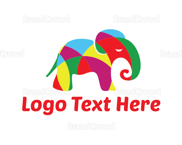 Bright Colorful Elephant Logo