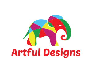 Bright Colorful Elephant  logo design