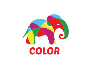 Bright Colorful Elephant  logo design