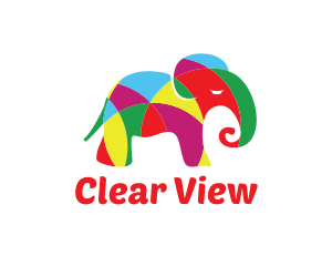 Transparent - Bright Colorful Elephant logo design