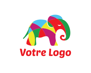 Bright Colorful Elephant  logo design