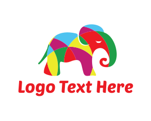 Bright Colorful Elephant  Logo