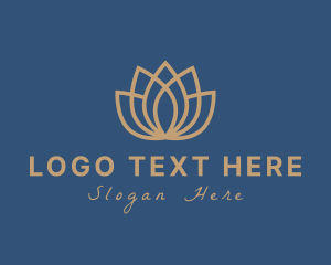 Nail Salon - Elegant Lotus Flower logo design