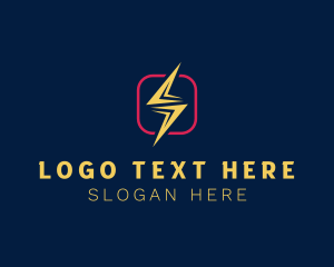 Powerbank - Energy Lightning Power logo design