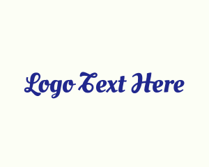 Card - Blue Script Wordmark logo design