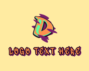 Teenager - Graffiti Art Letter D logo design