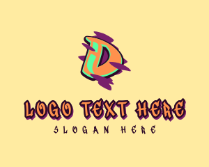 Teenager - Graffiti Art Letter D logo design