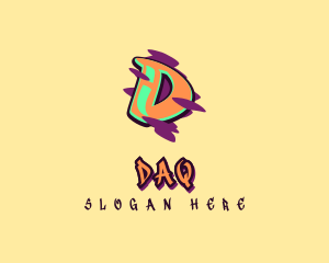 Dj - Graffiti Art Letter D logo design