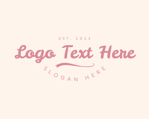 Dried Flower - Pink Script Wordmark logo design