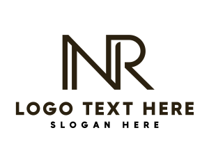 Label - Monogram Letter NR logo design