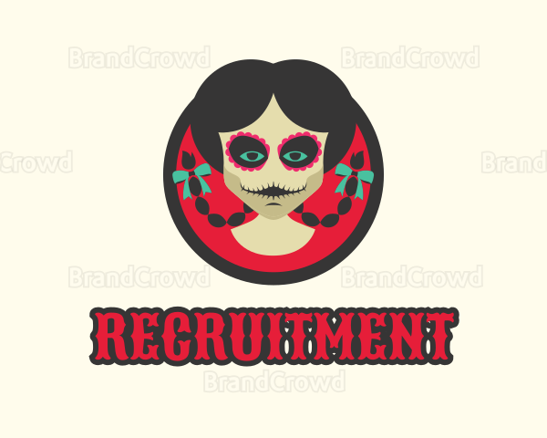 Mexican Skull Face Painting Logo