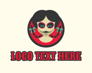 Dia De Los Muertos - Mexican Skull Face Painting logo design