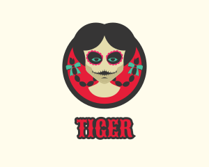 Festival - Mexican Skull Face Painting logo design