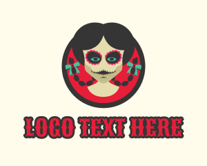 Mexican Skull Face Painting Logo