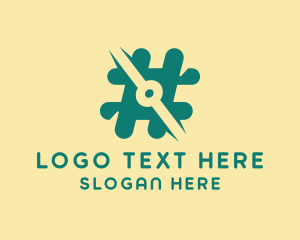 Digital Media - Digital Hashtag Symbol logo design