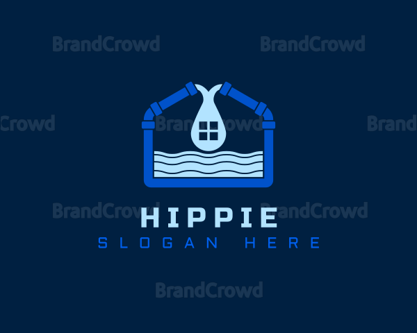 House Pipe Sewage Logo