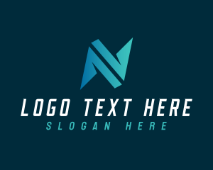 Multimedia - Letter N Company Tech logo design