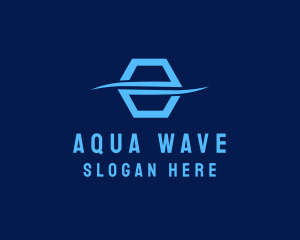 Split Hexagon Wave logo design