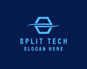 Split - Split Hexagon Wave logo design