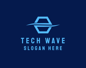 Split Hexagon Wave logo design