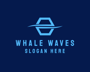 Split Hexagon Wave logo design