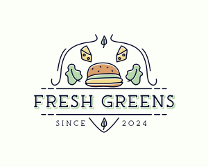 Lettuce - Burger Restaurant Food logo design