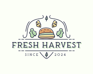 Farm To Table - Burger Restaurant Food logo design