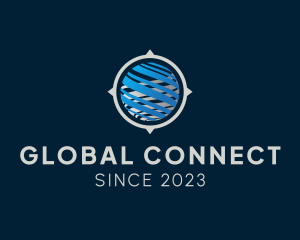 Globe - Compass Globe Navigation logo design