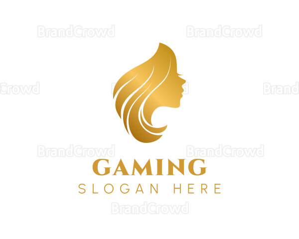 Gold Woman Hair Logo