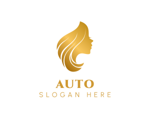 Gold Woman Hair Logo