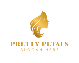 Gold Woman Hair logo design