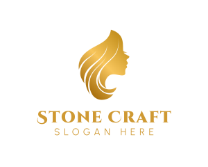 Model - Gold Woman Hair logo design