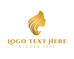 Gold Woman Hair Logo