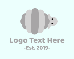 Shearing - Gray Striped Sheep logo design