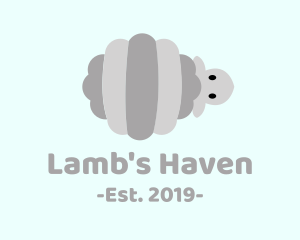 Lamb - Gray Striped Sheep logo design