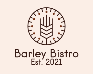 Barley - Brown Malt Clock logo design