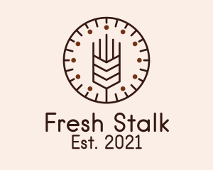 Stalk - Brown Malt Clock logo design