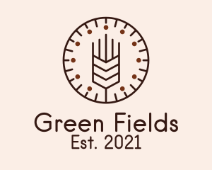 Fields - Brown Malt Clock logo design