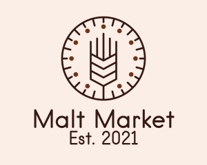 Malt - Brown Malt Clock logo design