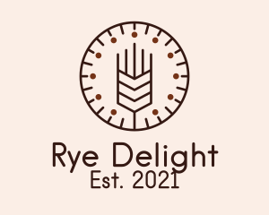Rye - Brown Malt Clock logo design