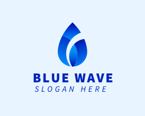 Gradient Water Droplet logo design