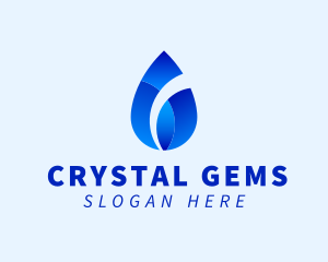 Gradient Water Droplet logo design