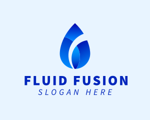 Gradient Water Droplet logo design